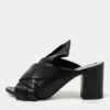 N21 Nº21 Black Leather Raso Knot Block Heel Mules Size 37.5 Women Sandals 2 N21 Nº21 Black Leather Raso Knot Block Heel Mules Size 37.5 Women Sandals -N21shop luxury women n21 used shoes p713897 003